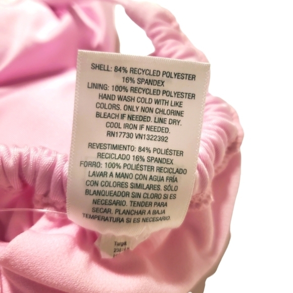 Wild Fable Pink Swim‎ Top Triangle Bikini Top String Tie XS - Picture 5 of 6